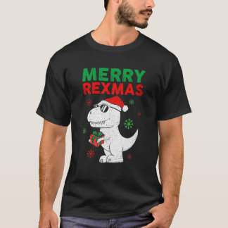 Camiseta Merry Rexmas Santa Trex Dino Toddler Navidades Pjs