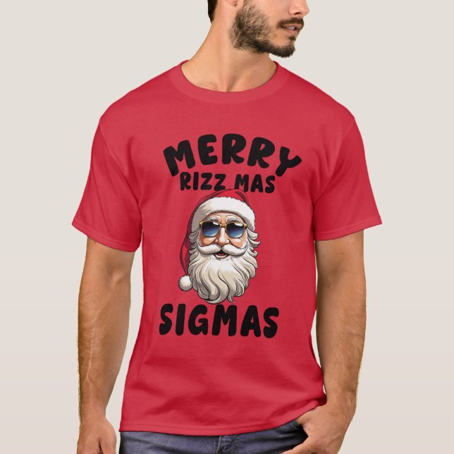 Camiseta Merry Rizz Mas Sigmas, Feliz Navidad T-Shi T-Shi (Anverso)