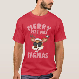 Camiseta Merry Rizz Mas Sigmas, Feliz Navidad T-Shi T-Shi