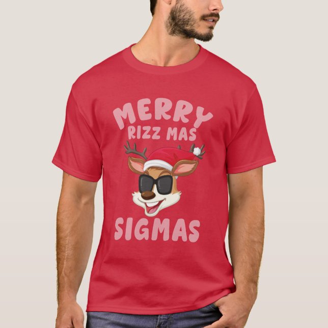 Camiseta Merry Rizz Mas Sigmas, Feliz Navidad T-Shi T-Shi (Anverso)