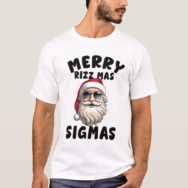Camiseta Merry Rizz Mas Sigmas, Feliz Navidad T-Shi T-Shi (Anverso)