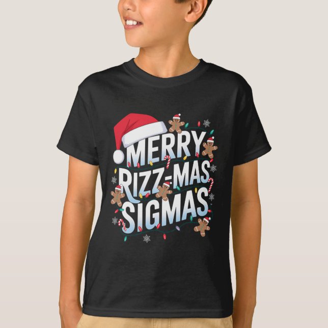 Camiseta Merry Rizz Mas Sigmas Funny Alpha Navidades Santa (Anverso)