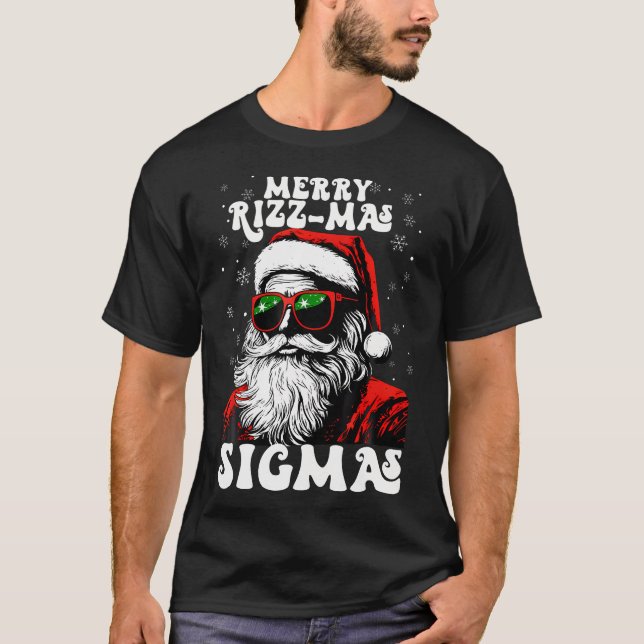 Camiseta Merry Rizz Mas Sigmas Funny Gen Alpha X-Mas Santa (Anverso)