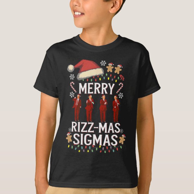 Camiseta Merry Rizz Mas Sigmas Gen Alpha Trump Navidades Pj (Anverso)