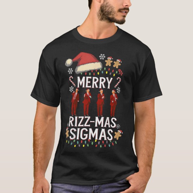 Camiseta Merry Rizz Mas Sigmas Gen Alpha Trump Navidades Pj (Anverso)
