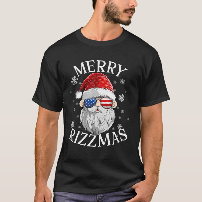 Camiseta Merry Rizzmas Navidades graciosos Santa Claus (Anverso)