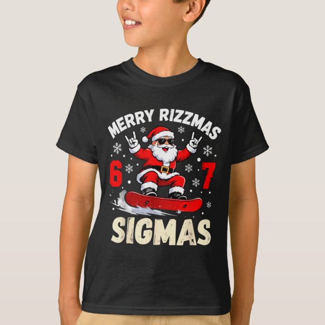 Camiseta Merry Rizzmas Sigmas Santa 67 Six Seven  (Anverso)