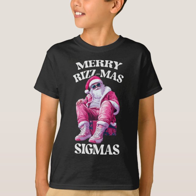 Camiseta Merry Rizzmas Sigmas Santa Rizzler Jóvenes adolesc (Anverso)