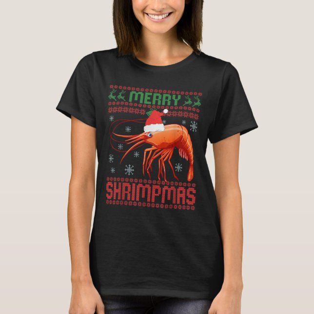 Camiseta Merry Shrimpmas Funny Shrimp Ugly Christmas Sweate (Anverso)