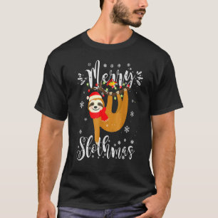 Camiseta Merry Slothmas Cute Slote Navidades Pajamas