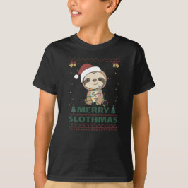 Camiseta Merry Slothmas graciosos Navidades eslovacos Pun