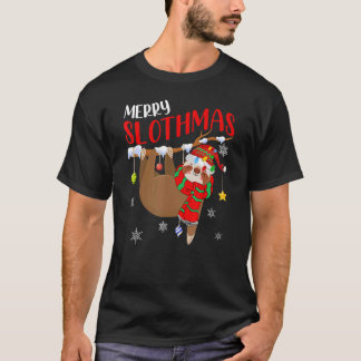 Camiseta Merry Slothmas Happy Christmas Sloth Noel Snow 1