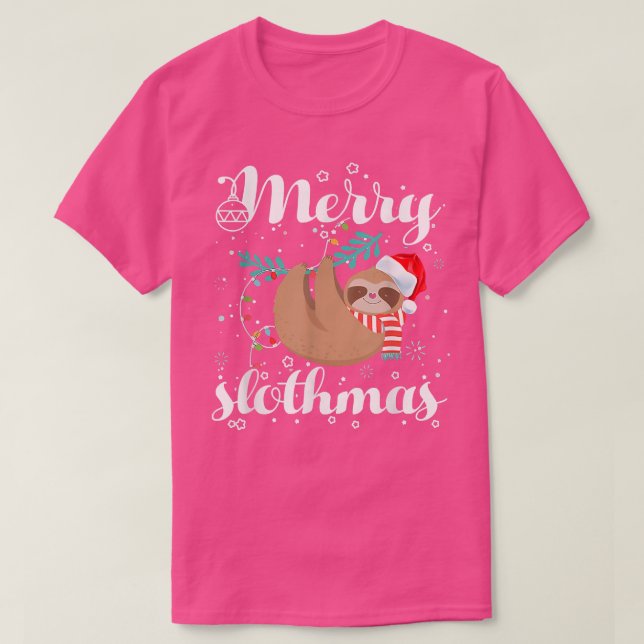 Camiseta Merry Slothmas T Navidades Pajama por Slothmas Lov (Diseño del anverso)