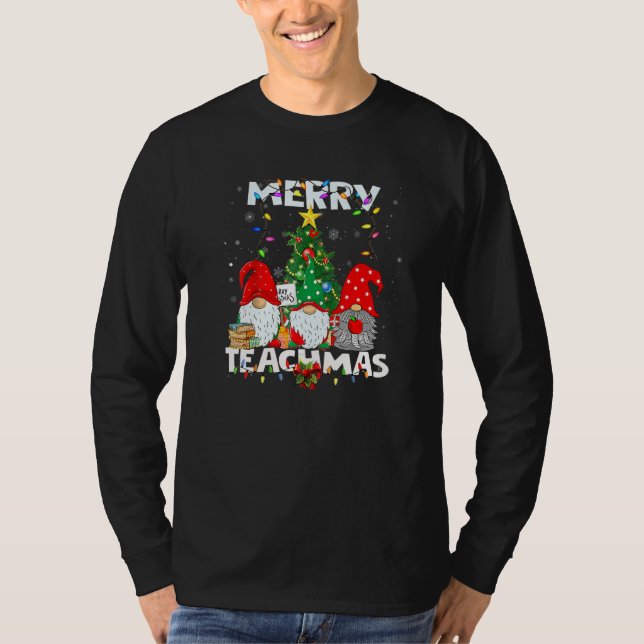 Camiseta Merry Teachmas Christmas Teacher Xmas Gnome (Anverso)