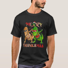 Camiseta Merry Thankmas T Rex Dinosaur Rapper Dabbing