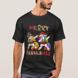 Camiseta Merry Thankmas Unicorn Dabbing