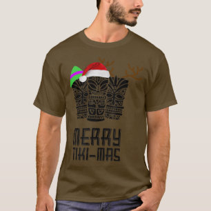 Camiseta Merry TikiMas Navidades , Santa Hat Tiki Tee