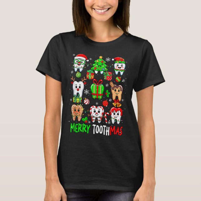 Camiseta Merry Toothmas Teeth Collection Santa Reindeer Xma (Anverso)