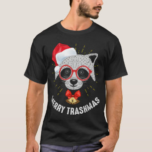 Camiseta Merry Trashmas Navidades divertidos Raccoon Trash