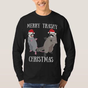 Camiseta Merry Trashy Navidades Garbage Gang Opossum Raccoo