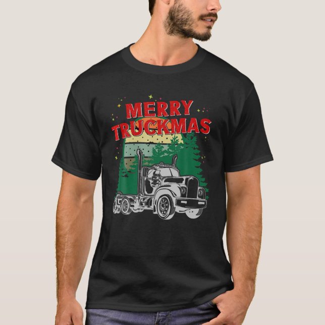 Camiseta Merry Truckmas - Funny Navidades Trucker (Anverso)