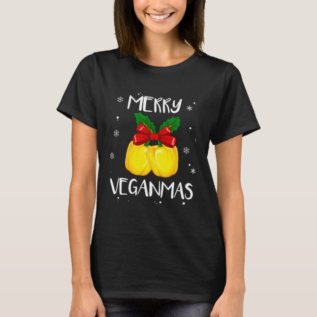 Camiseta Merry Veganmas Vegan Christmas Veganism Vegetarian (Anverso)