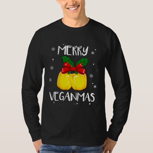 Camiseta Merry Veganmas Vegan Christmas Veganism Vegetarian (Anverso)
