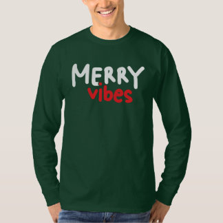 Camiseta Merry Vibes - Green de la manga larga masculina