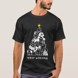 Camiseta Merry Woofmas ama el regalo de perro de los Navida