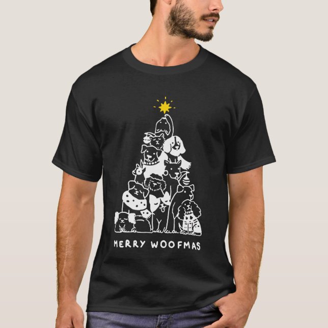 Camiseta Merry Woofmas ama el regalo de perro de los Navida (Anverso)