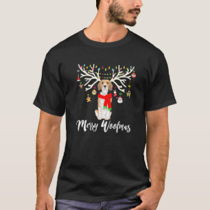 Camiseta Merry Woofmas Beagle Navidades de renos Perro