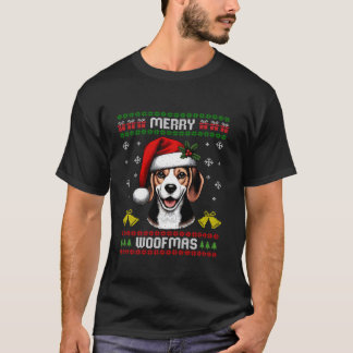 Camiseta Merry Woofmas Christmas Dog Santa Hat Puppy X mas 