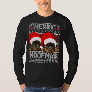 Camiseta Merry Woofmas Cute Rottweiler Cachorros Con Santa 
