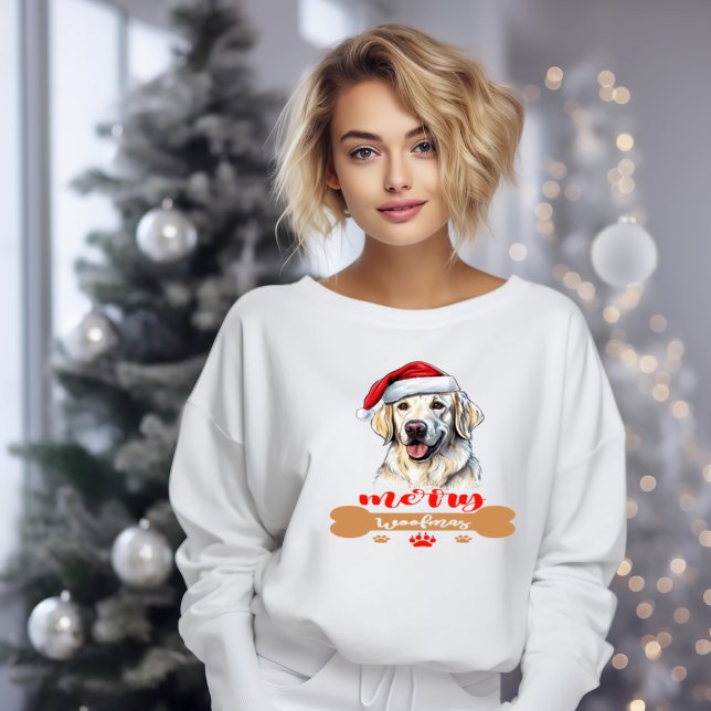 Camiseta Merry Woofmas Golden Retriever (Subido por el creador)