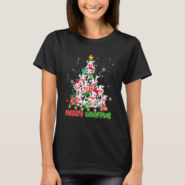 Camiseta Merry Woofmas Merry Christmas For Cow (Anverso)