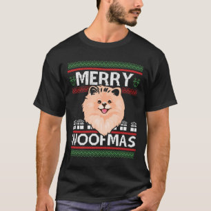 Camiseta Merry Woofmas Navidades Pomerania Perro Lover