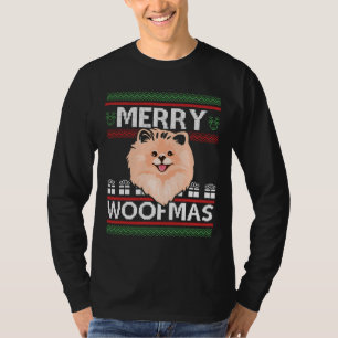 Camiseta Merry Woofmas Navidades Pomerania Perro Lover