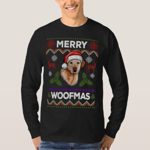 Camiseta Merry Woofmas Navidades suéteres feos Labrador Amo