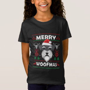 Camiseta Merry Woofmas Schnauzer Navidades Perro Lover Paja
