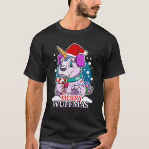 Camiseta Merry Wuffmas, Navidades divertidos perro Unicorni