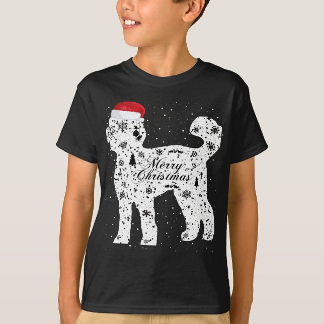 Camiseta Merry Xmas Labradoodle Dog Navidades (Anverso)