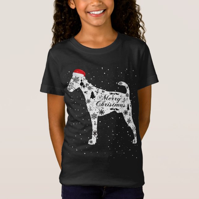Camiseta Merry Xmas Smooth Fox Terrier Dog Navidades (Anverso)