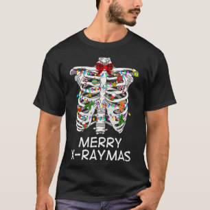 Camiseta Merry XRaymas Skeleton Rib Radiología de jaula Ch