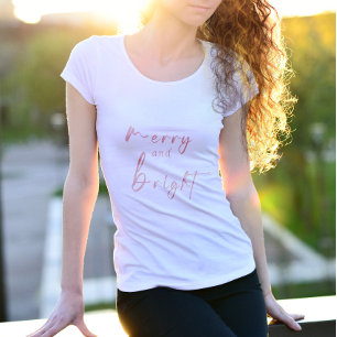 Camiseta Merry Y Bright   Navidades blancas de mujeres