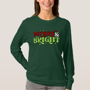 Camiseta Merry y Bright - Navidades retro Felices Fiestas