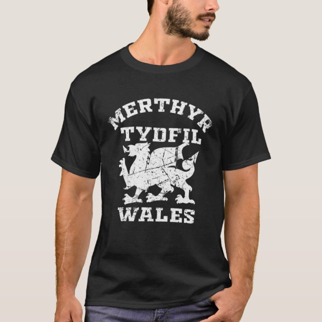 Camiseta Merthyr Tydfil Men Women Kids Students Welsh Drago (Anverso)