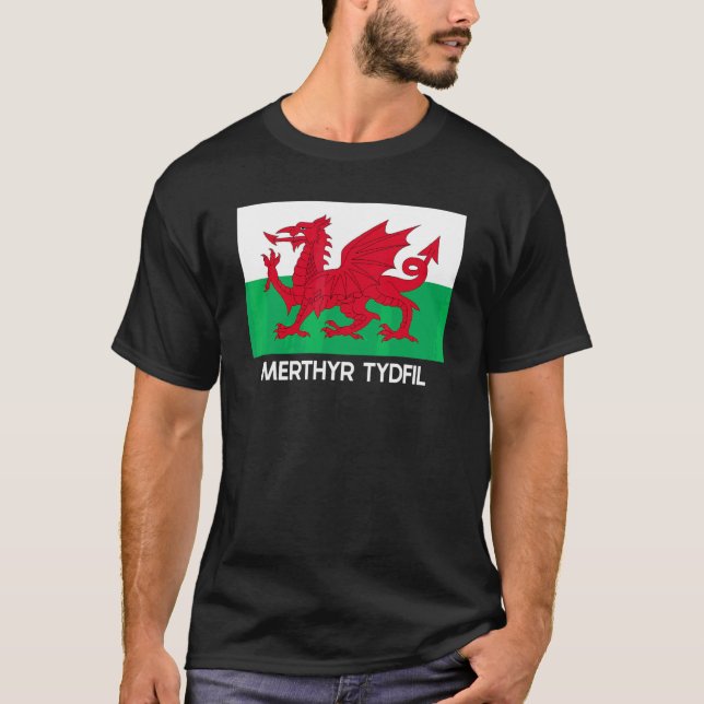 Camiseta Merthyr Tydfil Wales Baner Y Ddraig Goc (Anverso)