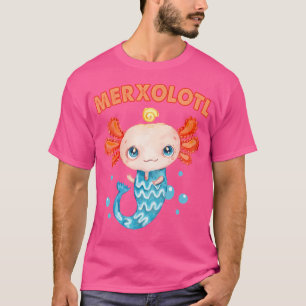 Camiseta Merxolotl Mermaid Axolotl Cute Pescado Mexicano Sa