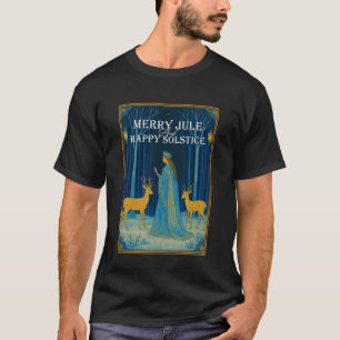 Camiseta Mery Yule y Feliz Solsticio Solsticio de Invierno