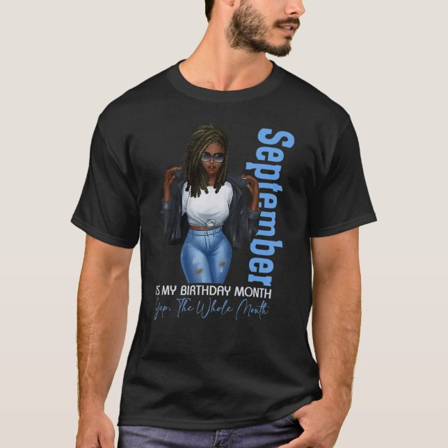 Camiseta Mes Chicas Negros Septiembre Es Mi Cumpleaños Sí E (Anverso)
